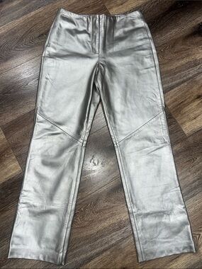 Margaret Godfrey Rare Silver Leather Pants 🩶